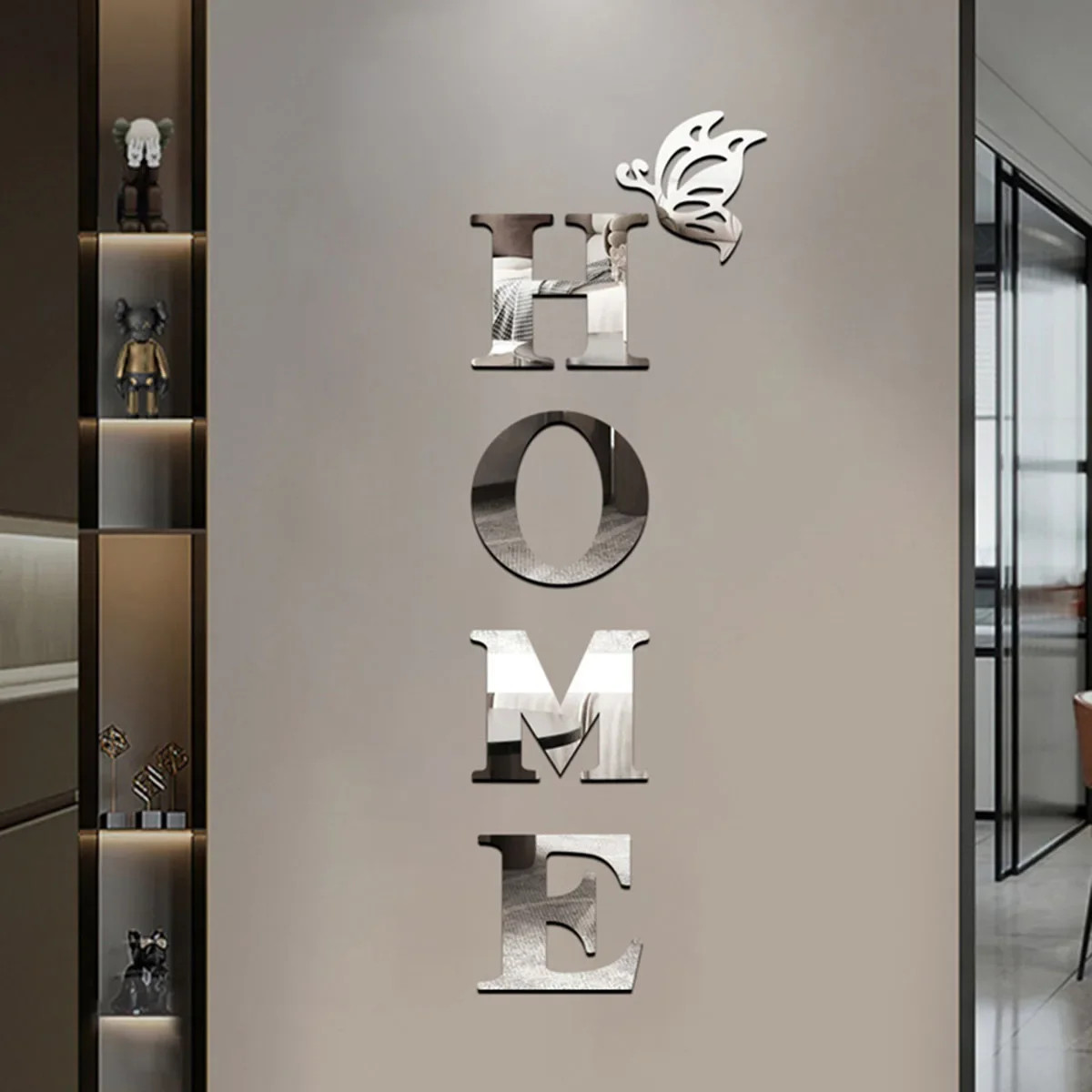 3D Mirror Wall Sticker Home Logo Entrance Decoration