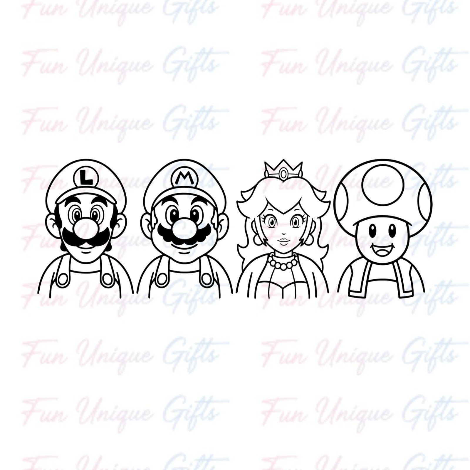 Mario Luigi Peach Toad 4" high Vinyl Decal Sticker Car Window Laptop FREE SHIP