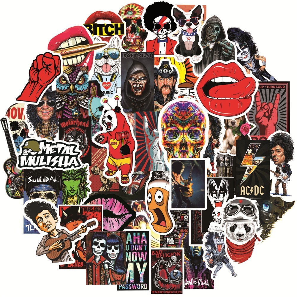 100pcs Rock N Roll STICKER, Music Metal Rock Heavy metal Punk Stickers#113155