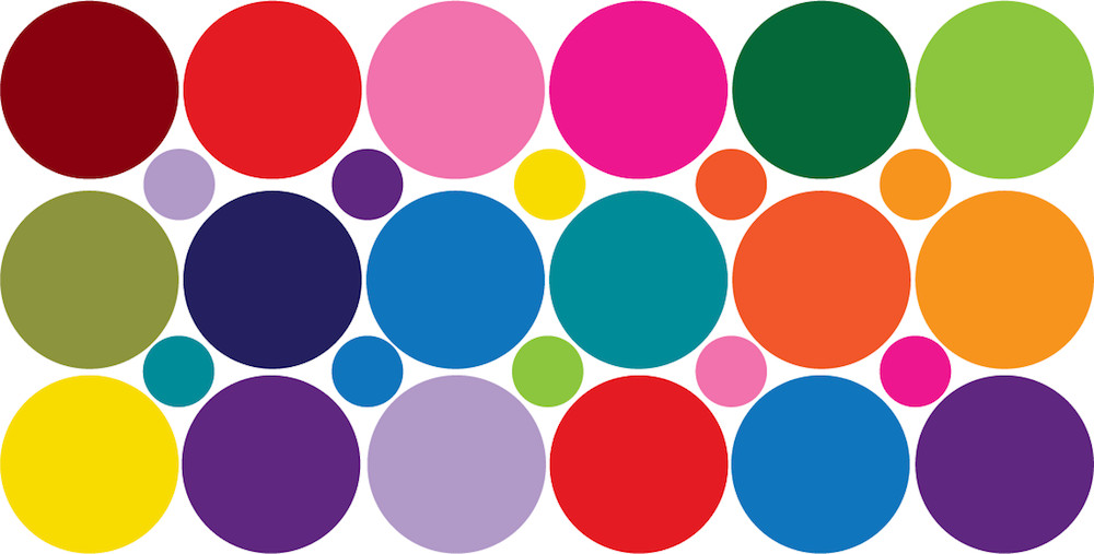 Colorful Dots Wall Decal Mural Removable Colors Circles Custom Layout Color, d11