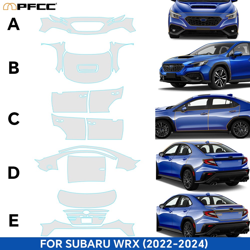 For Subaru WRX 2022-2024 Full Car Precut Kit Paint Protection Film Clear PPF TPU