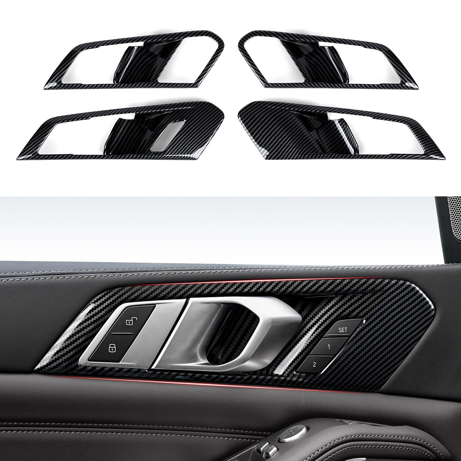 Car Trim Door Bowl Stickers Carbon ABS Decal for BMW X5 G05 20192026
