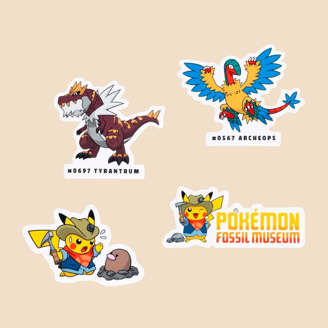 Pokémon Center Pokemon Fossil Museum Collection Stickers – NEW SEALED