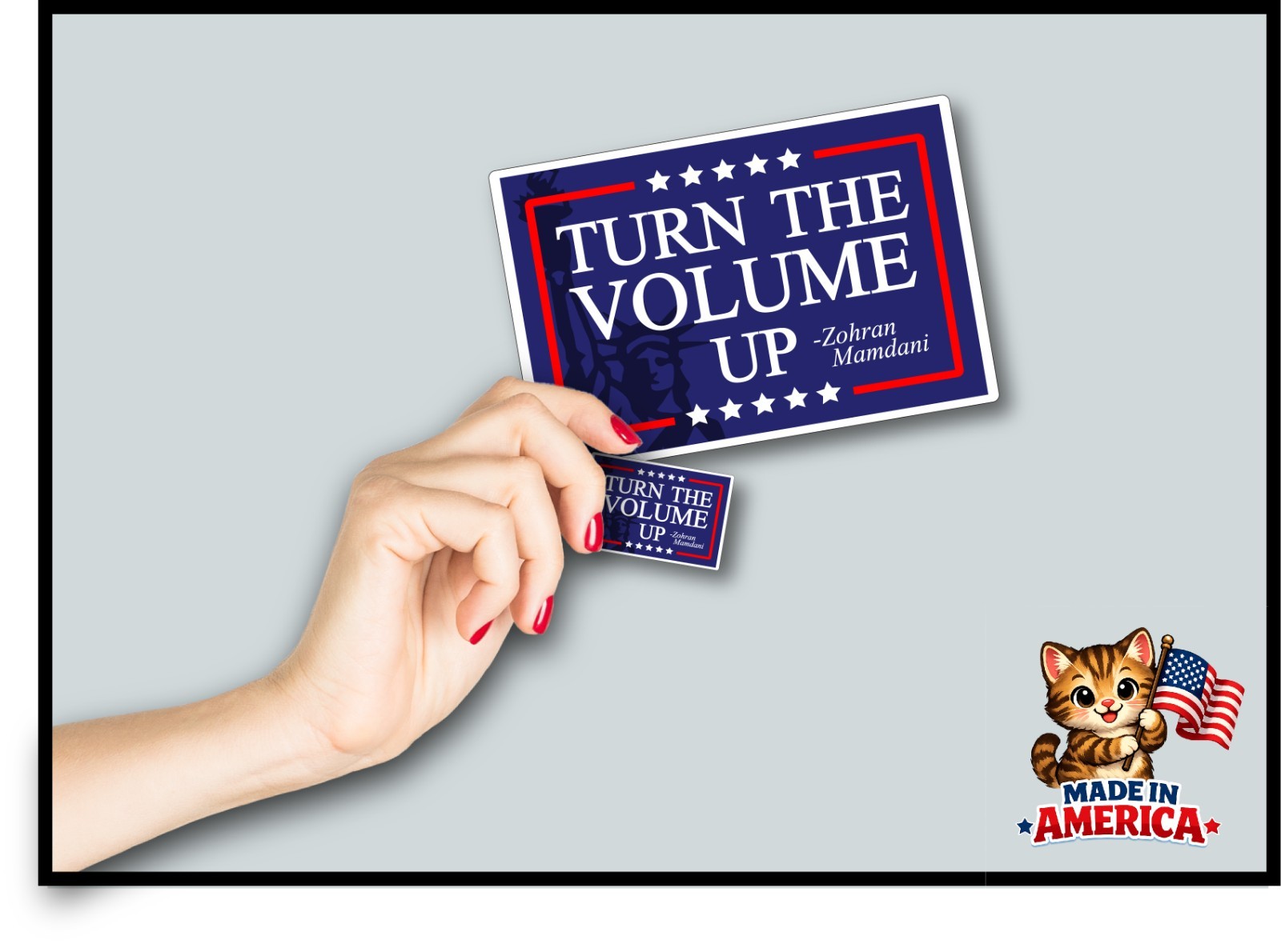 Turn the Volume Up Decal Sticker Zohran Mamdani NYC Statue of Liberty New York