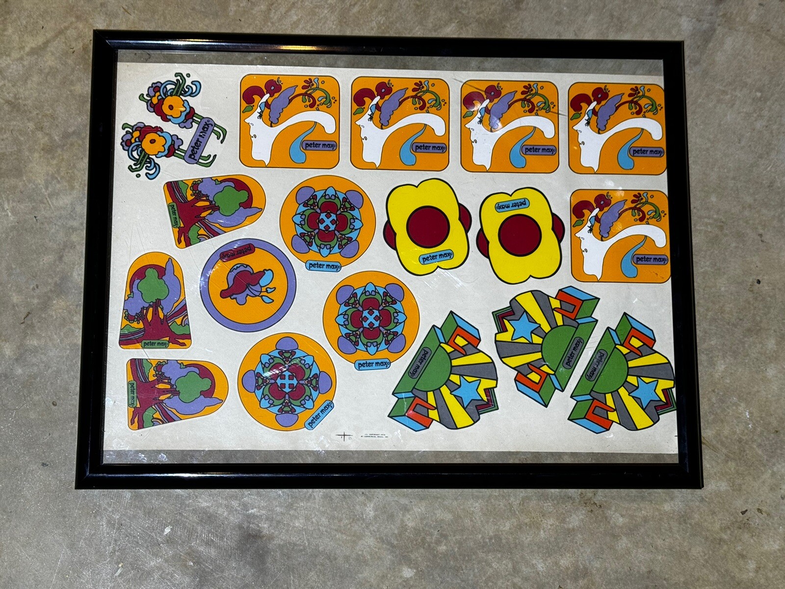 Peter Max Flower Power Decal 1970 Cookware Decals Hippie Groovy Kitchenware