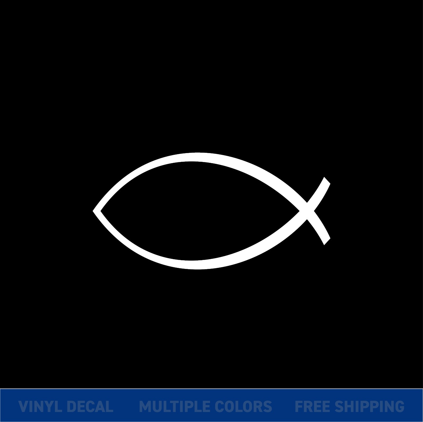 Christian Fish Car Decal – Jesus Ichthys Symbol Vinyl Sticker for Window