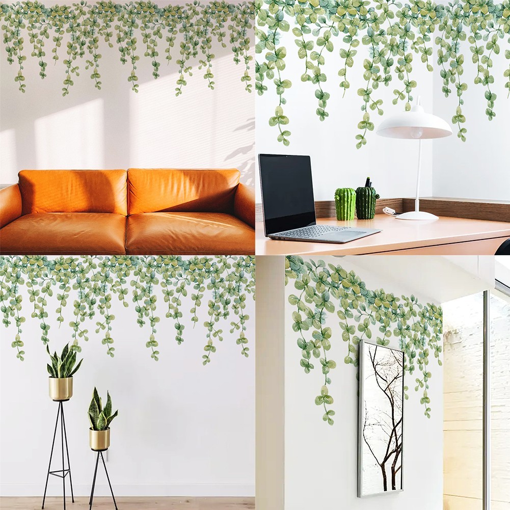 Wall Stickers Eucalyptus Leaf Artistic Green Plants Bedroom Home Decoration