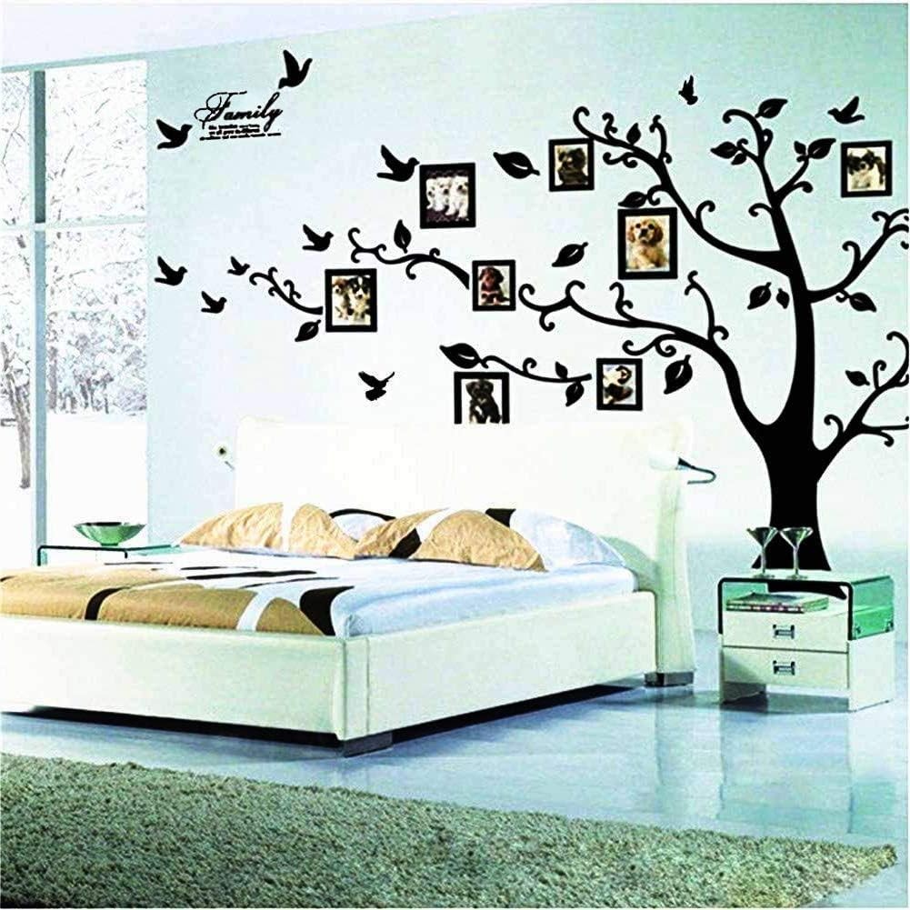 Large Family Tree Wall Deccor for Living Room, DIY Black Photo Frame Wall Decor