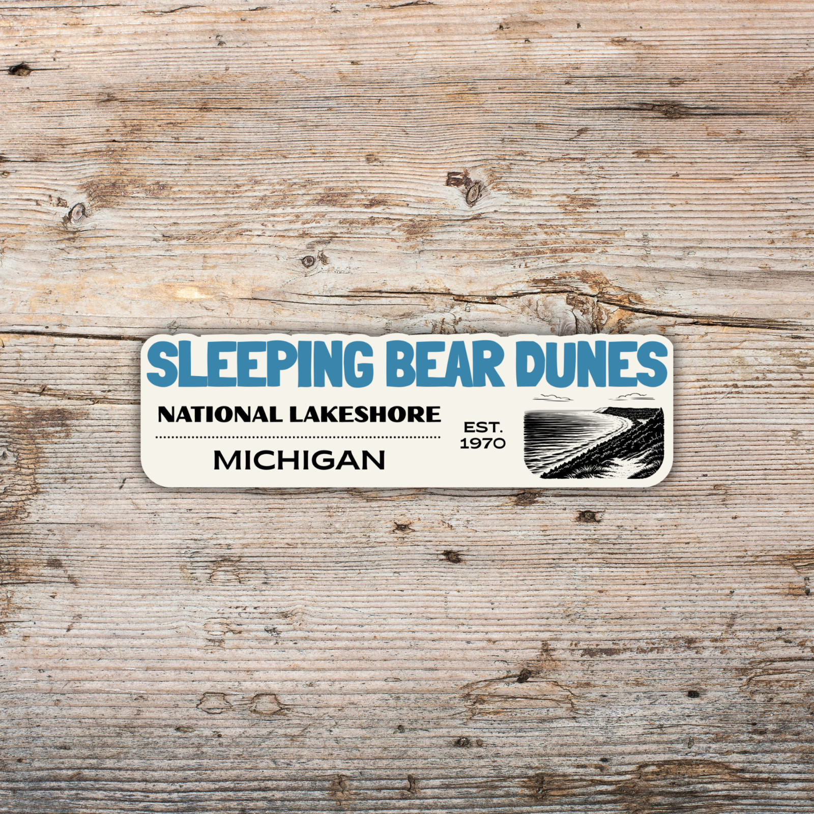 Sleeping Bear Dunes Sticker Michigan National Lakeshore Retro Travel Vinyl