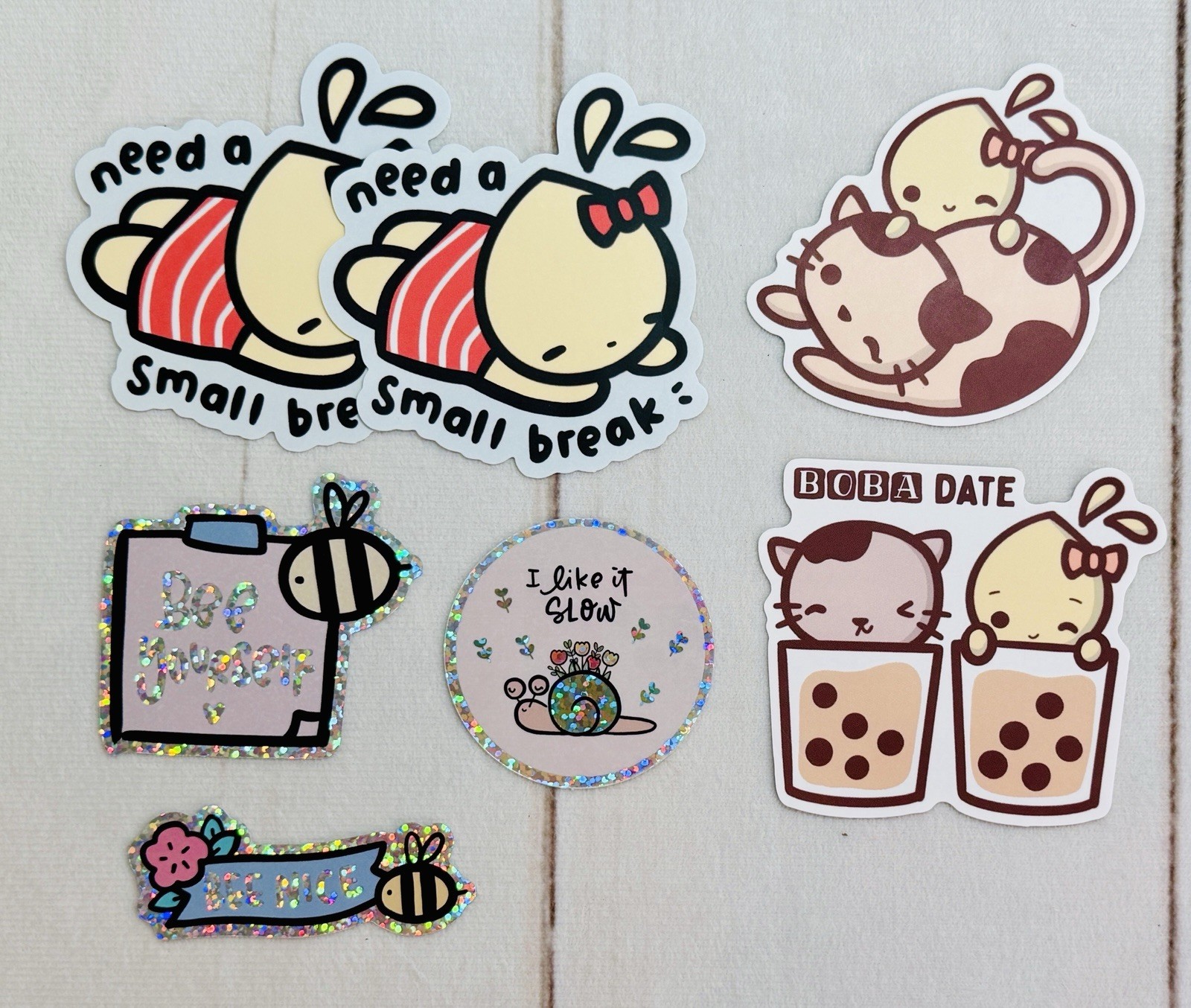 x7 Lot New Create With Pen CWP Holographic Planner Journal Car Vinyl Sticker Set