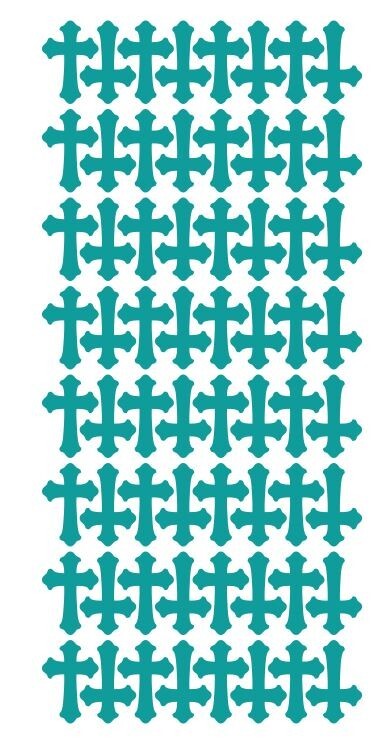 Turquoise Cross Stickers 1" DC24-054