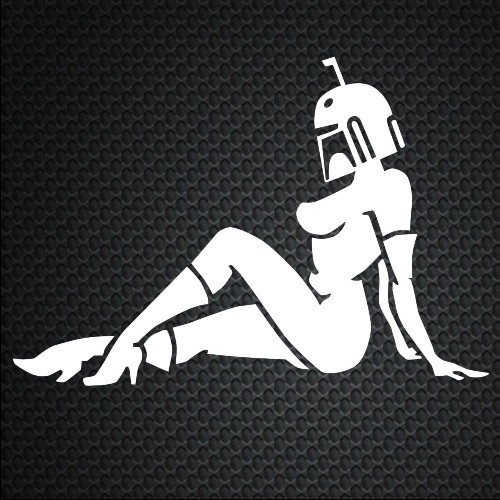 Girl Mudflap Decal Car Window Vinyl Sticker Star Wars BOBA FETT Mandalorian