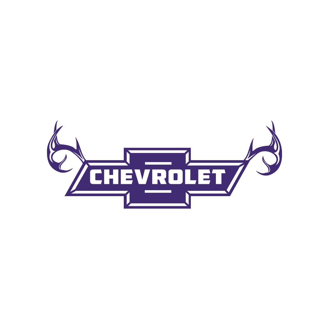 Automotive Chevy Bowtie Deer Antlers Die Cut Decal Rear Window Made in USA