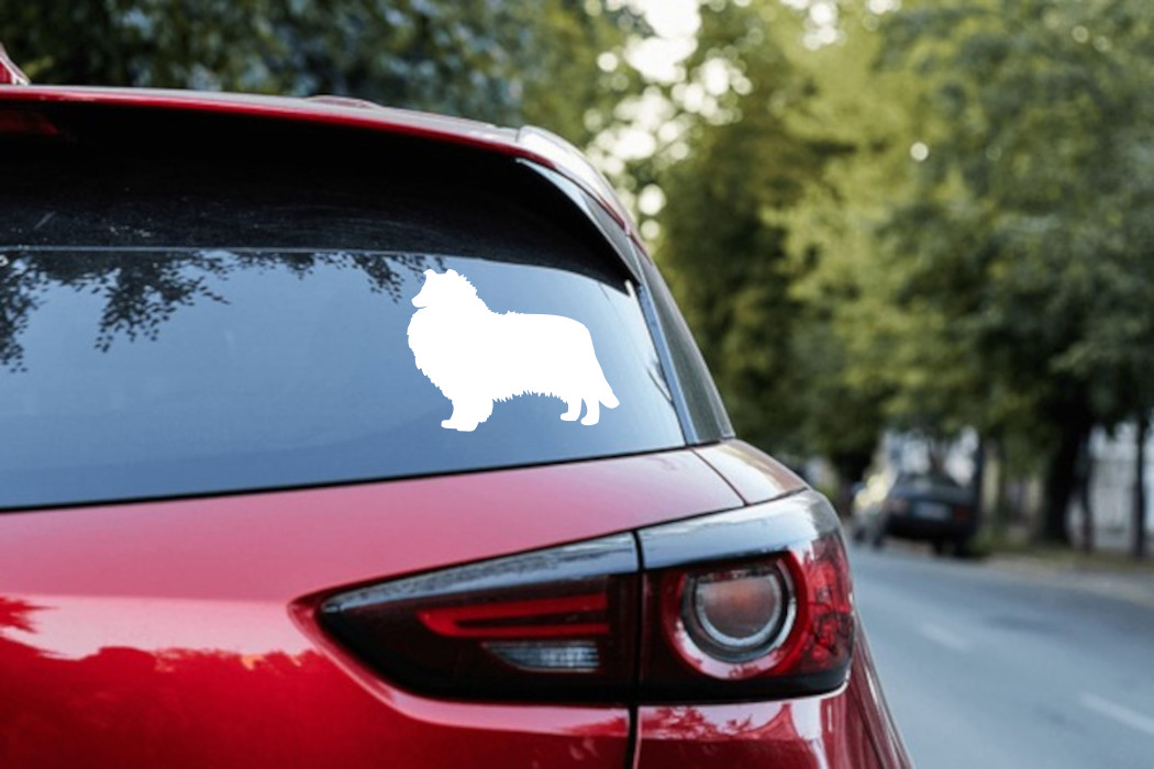 Custom Collie Silhouette Vinyl Decal – Personalized Pet Sticker – 9036