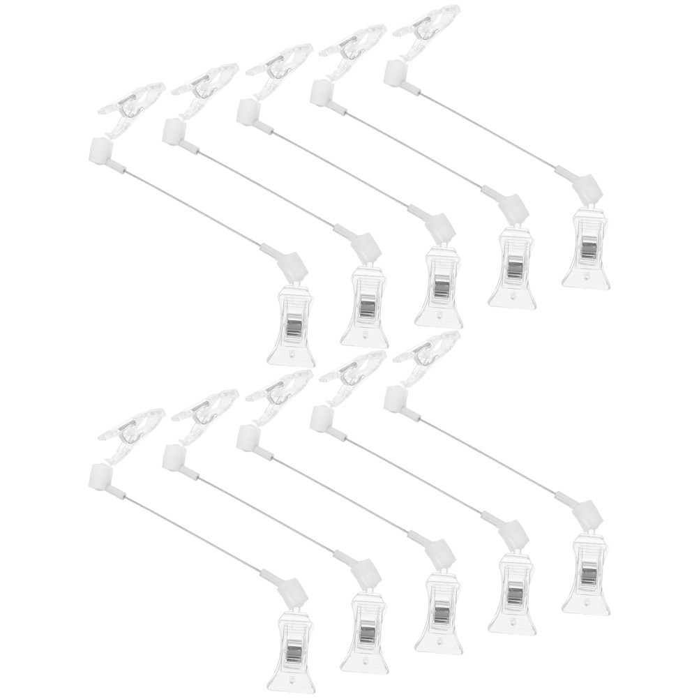 10 Pcs Sign Clips Retail Price Display Shelf Clear Plastic Label for Paper