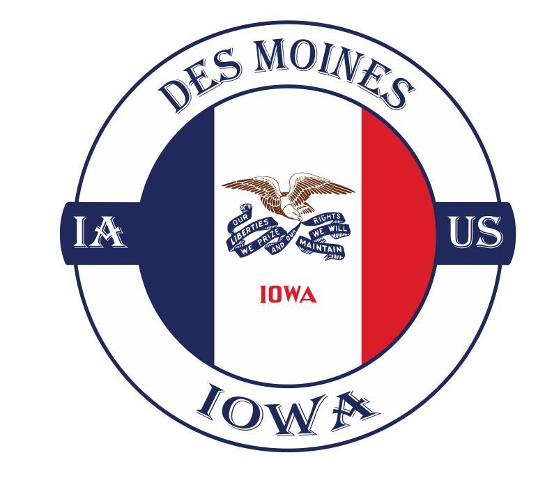 Des Moines Iowa Sticker Decal A612
