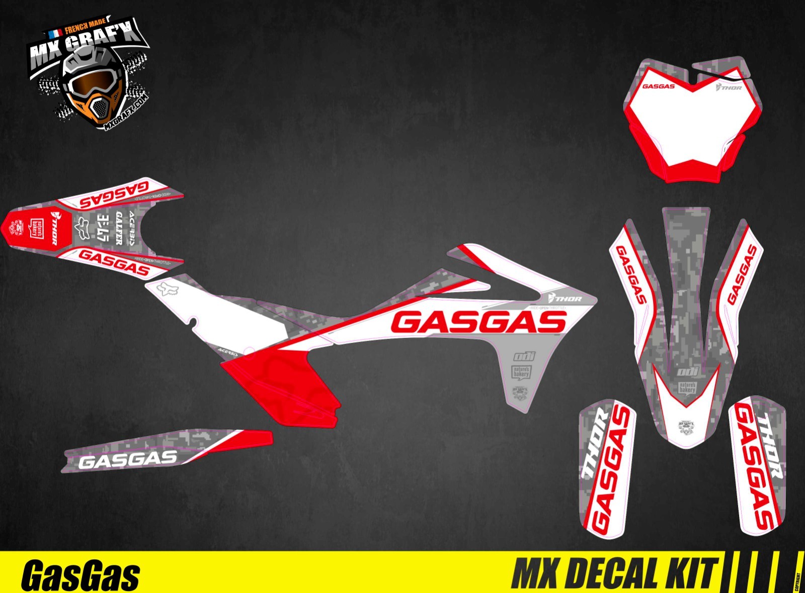 Kit Deco Motorcycle for / MX Decal Kit For Gas – Digital Kamo