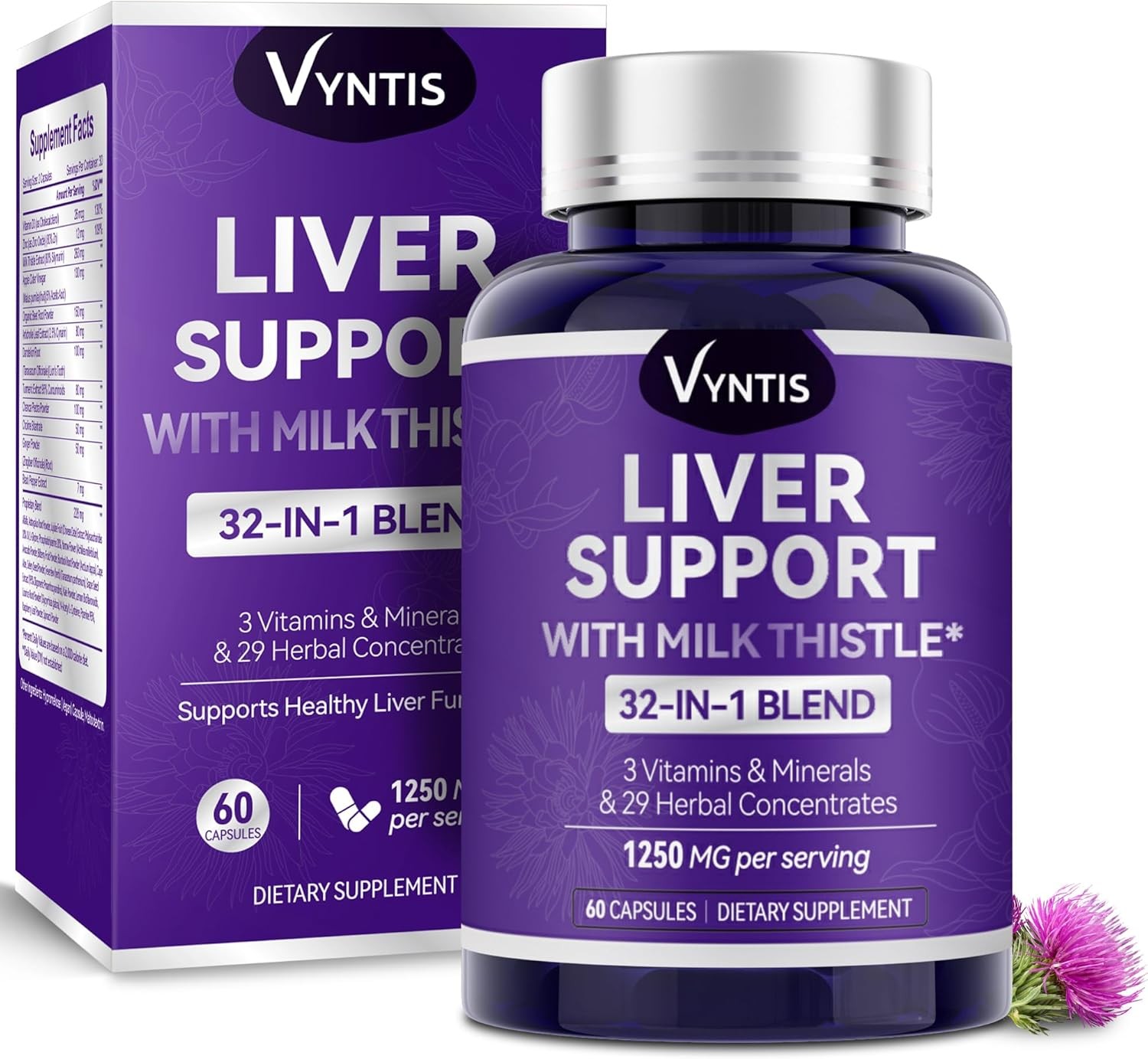 32-in-1 Liver Cleanse Detox & Repair – Liver Support Supplement with Milk