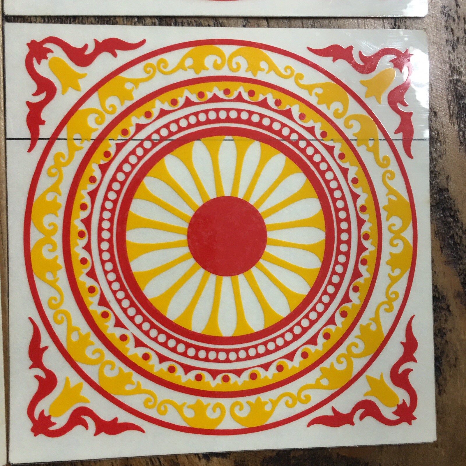 Lot 4 GLOSSY VINYL STICKER Middle Eastern Motif Tile Decorative Decal Crafting