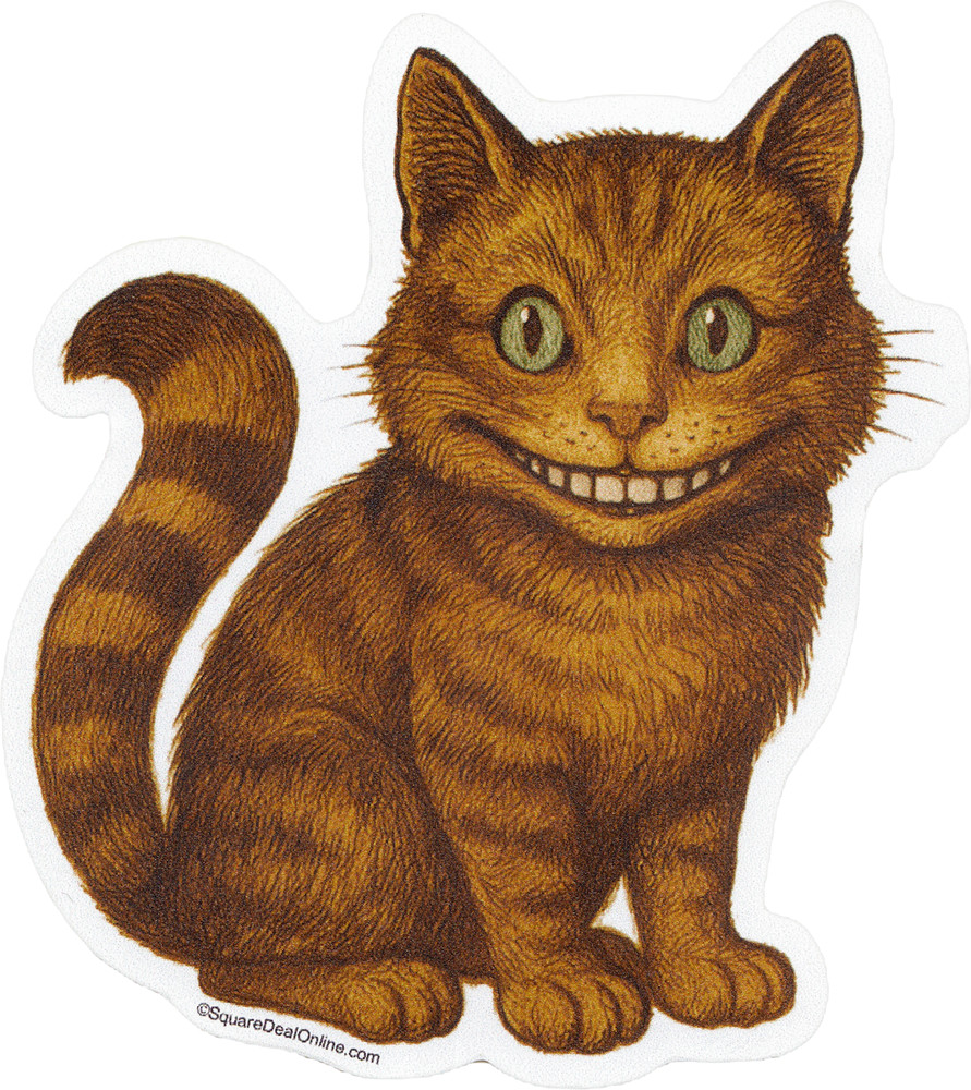 Sticker Alice's Adventures in Wonderland Cheshire Cat Sitting Lewis Carroll 3.5"