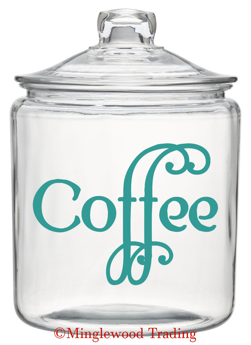 COFFEE Vinyl Sticker – Kitchen Organization Label – Die Cut Decal – Swash