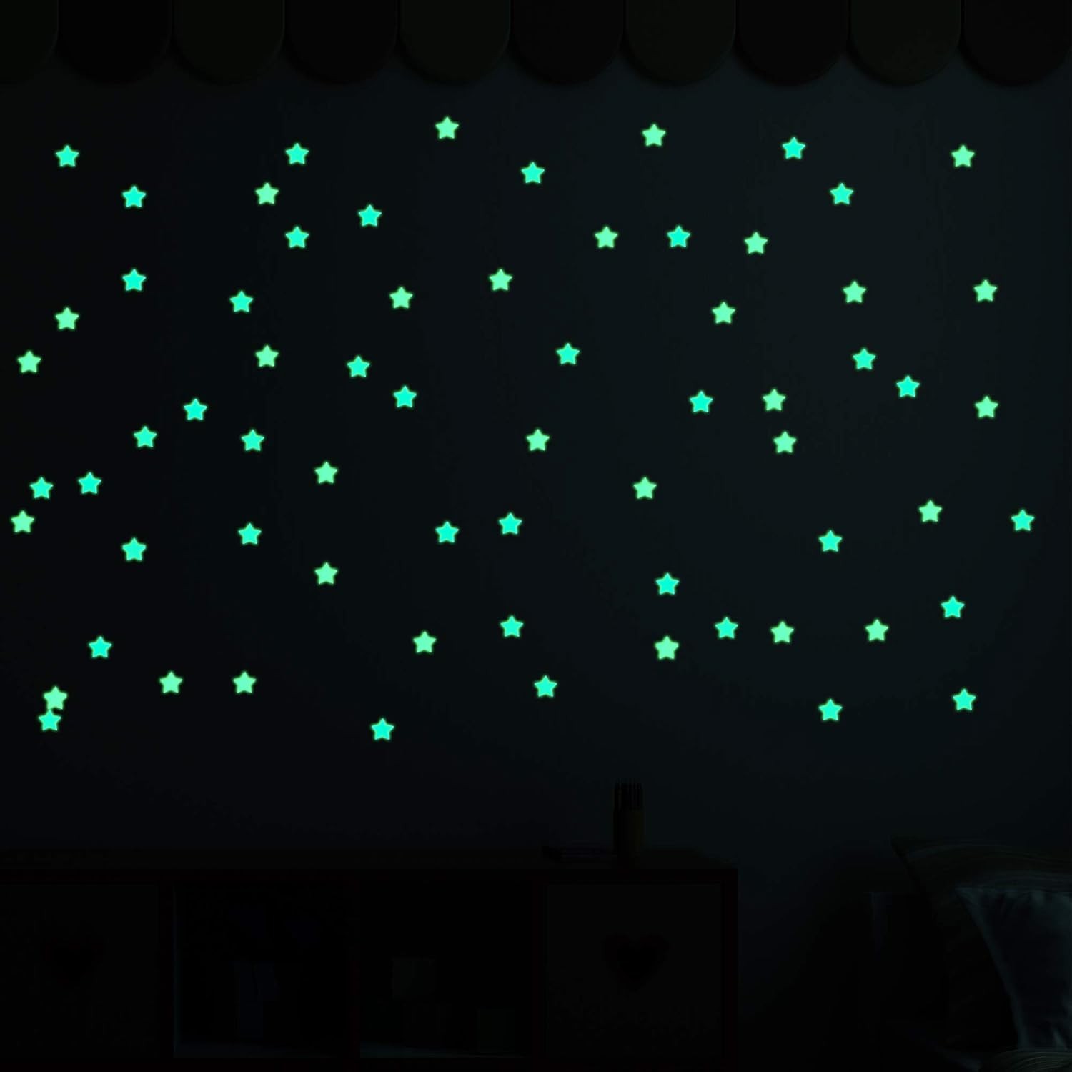 10pc Random Glow in Dark Luminous Stars Fluorescent Noctilucent Wall Sticker