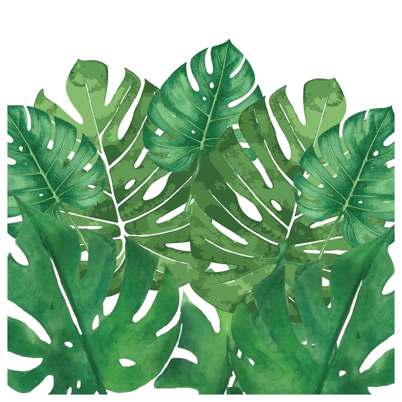 Monstera Window Clings 4 Sheets 12×12 Bird Safe Tropical Leaf Static Cling Decal