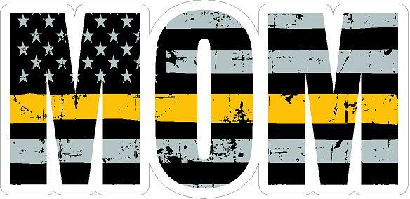 Mom Flag Dispatcher Gold line Reflective or Matte Vinyl Decal Sticker