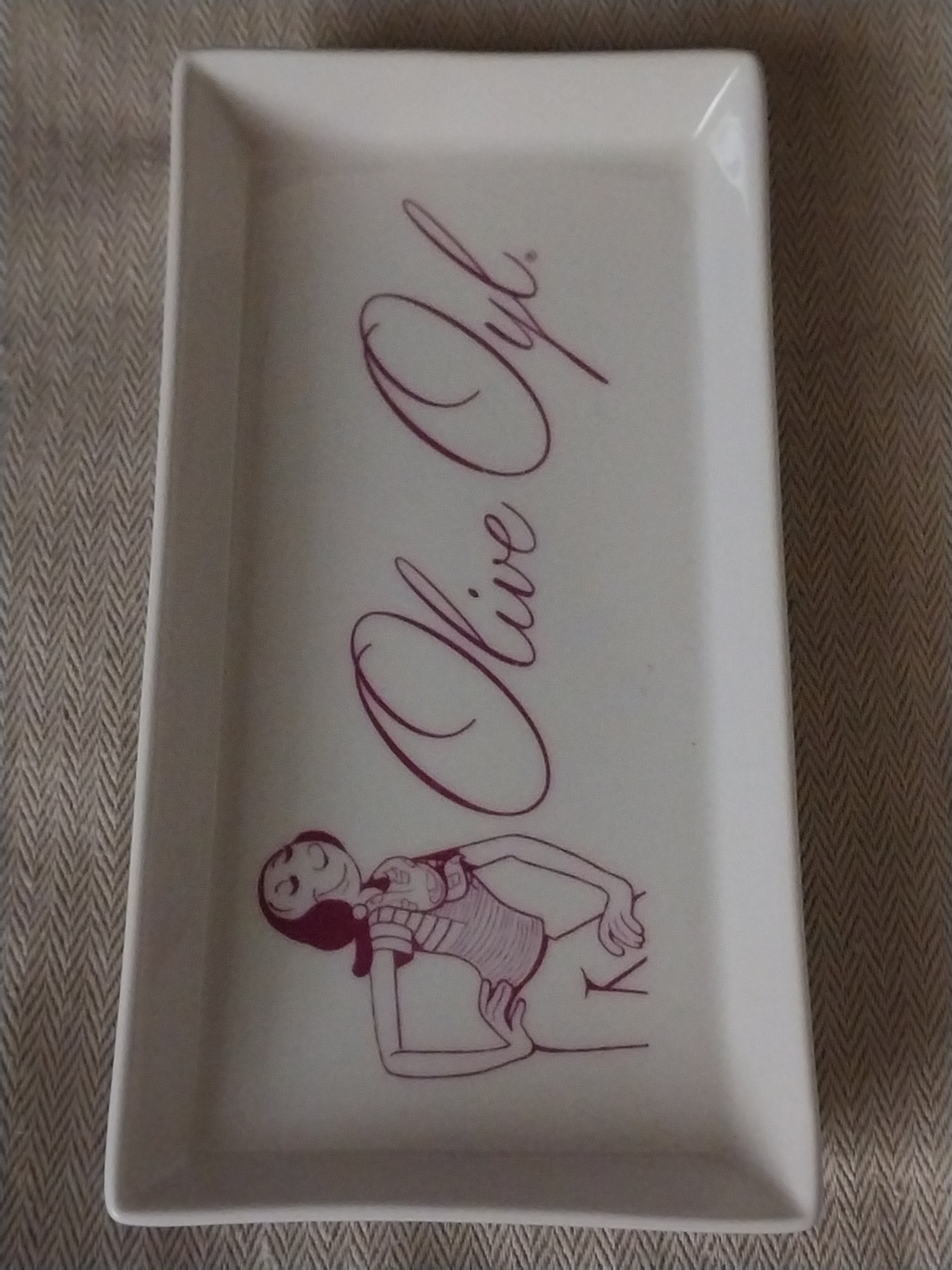 RARE: 7.5" Olive Oly Porcelain Tray + Woody Woodpecker Mug; Vintage New