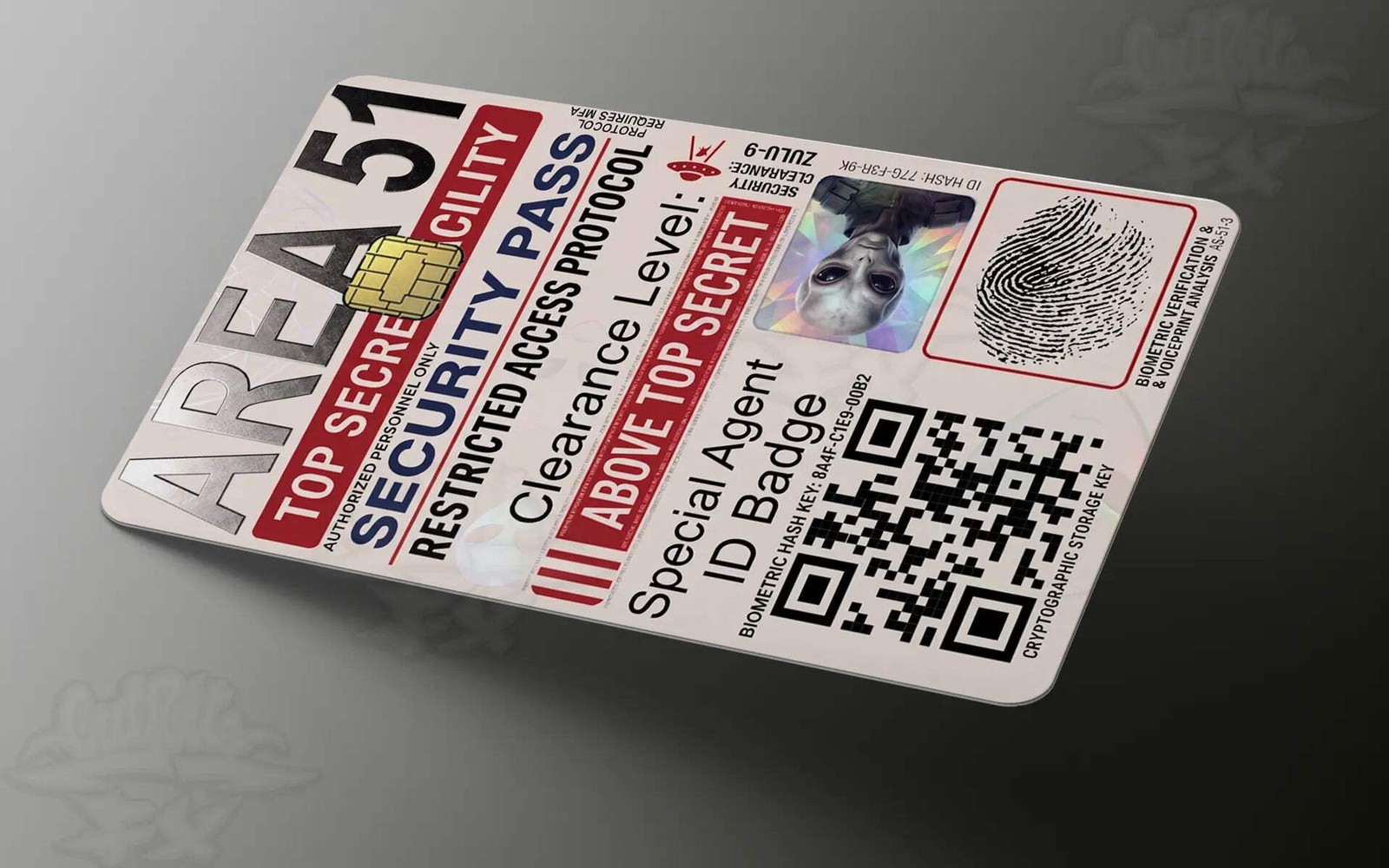 Area 51 "Above Top Secret" Access Card – Custom Credit Card Skin