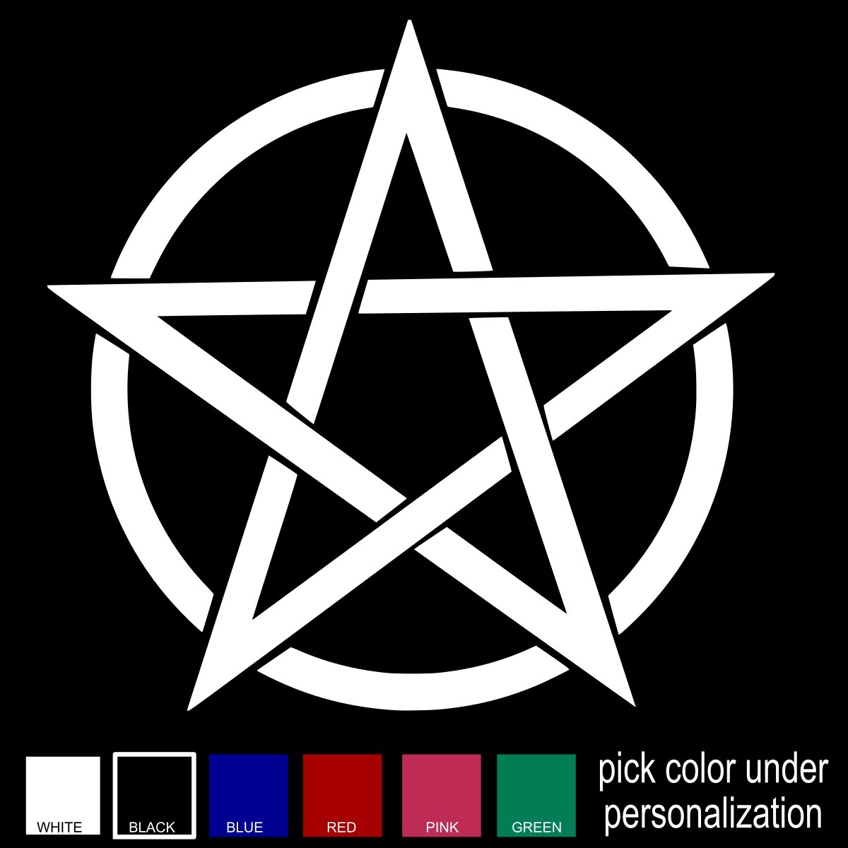 Pentacle Pentagram Symbol vinyl decal, car/tumbler/wall sticker- large sizes