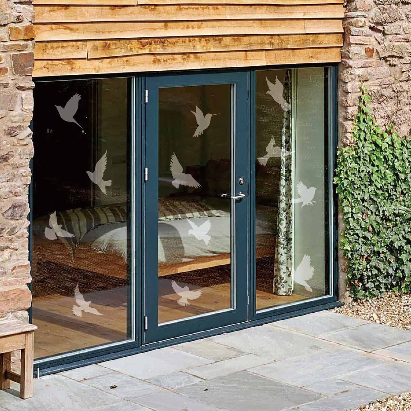 16 Pieces Window Decals to Prevent Bird Strikes, 11.8” x 8.6”, Clear