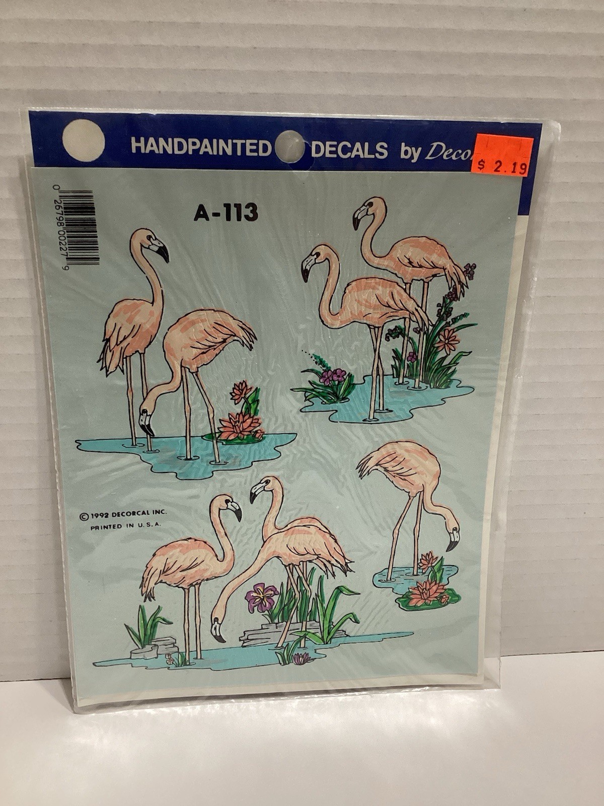 Vintage Hand painted Decals By Decoral A-113 Pink Flamingos 1992 New Sealed