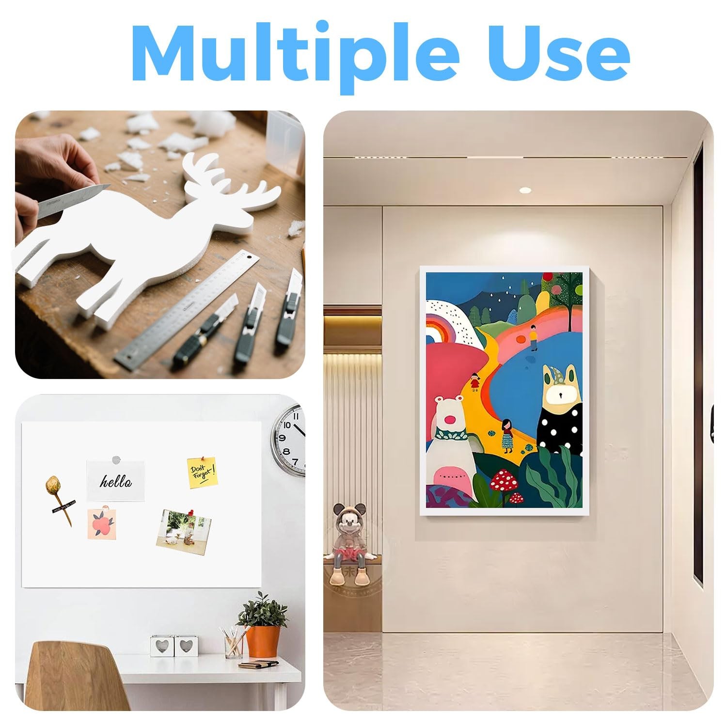 Foam Board 24" x 36" x 3/16" (5mm) – 12 Pack, White Poster Board,