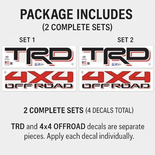 GRITKULTURE Removable TRD 4×4 Offroad Bedside Graphic Vinyl Decals 2 Pack for