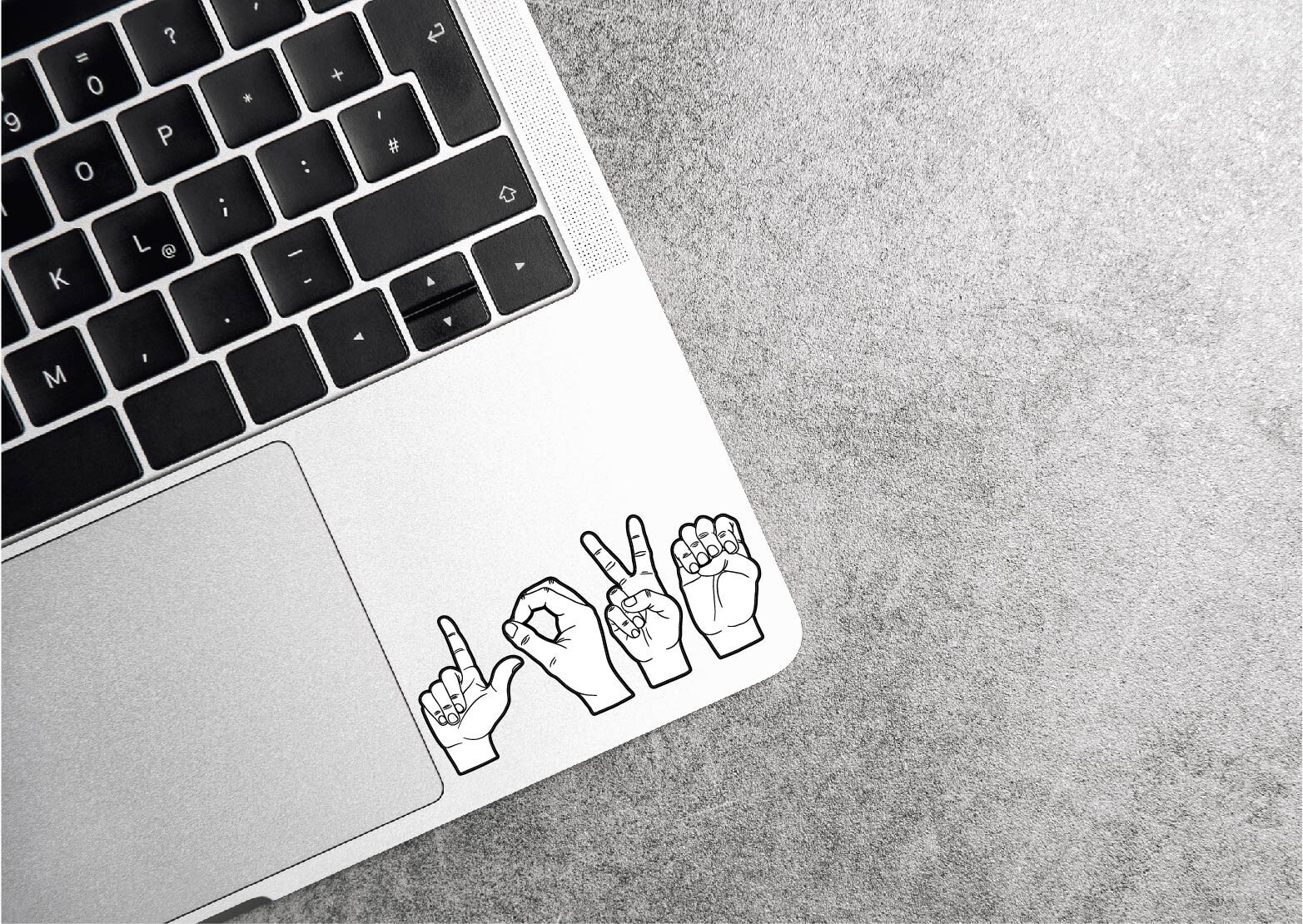 Love Sign Decal Sticker Printed Die Cut ASL Language Hands Couple Life Wedding