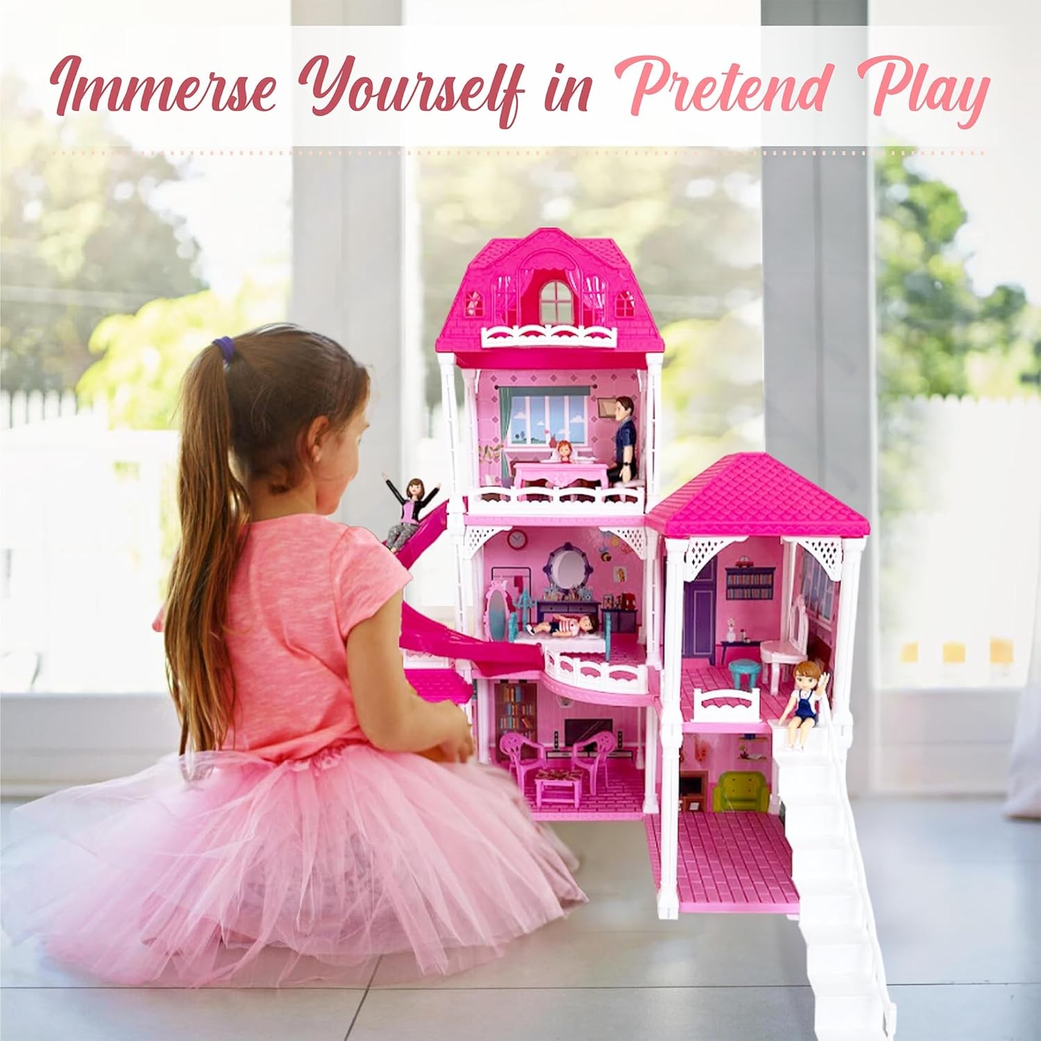Family Dollhouse People – Doll House People Figures – 5 Poseable Action Figures