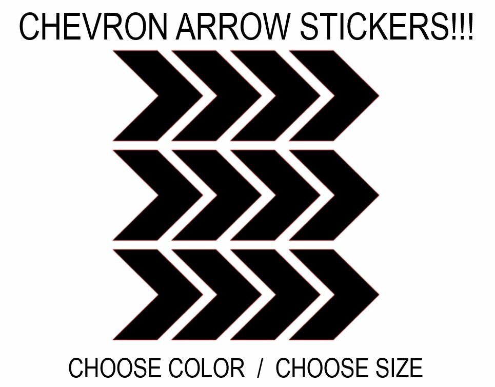 Chevron Arrow Stickers, Pick Size Color, USA, Racing Car Decal Vinyl Scrapbook