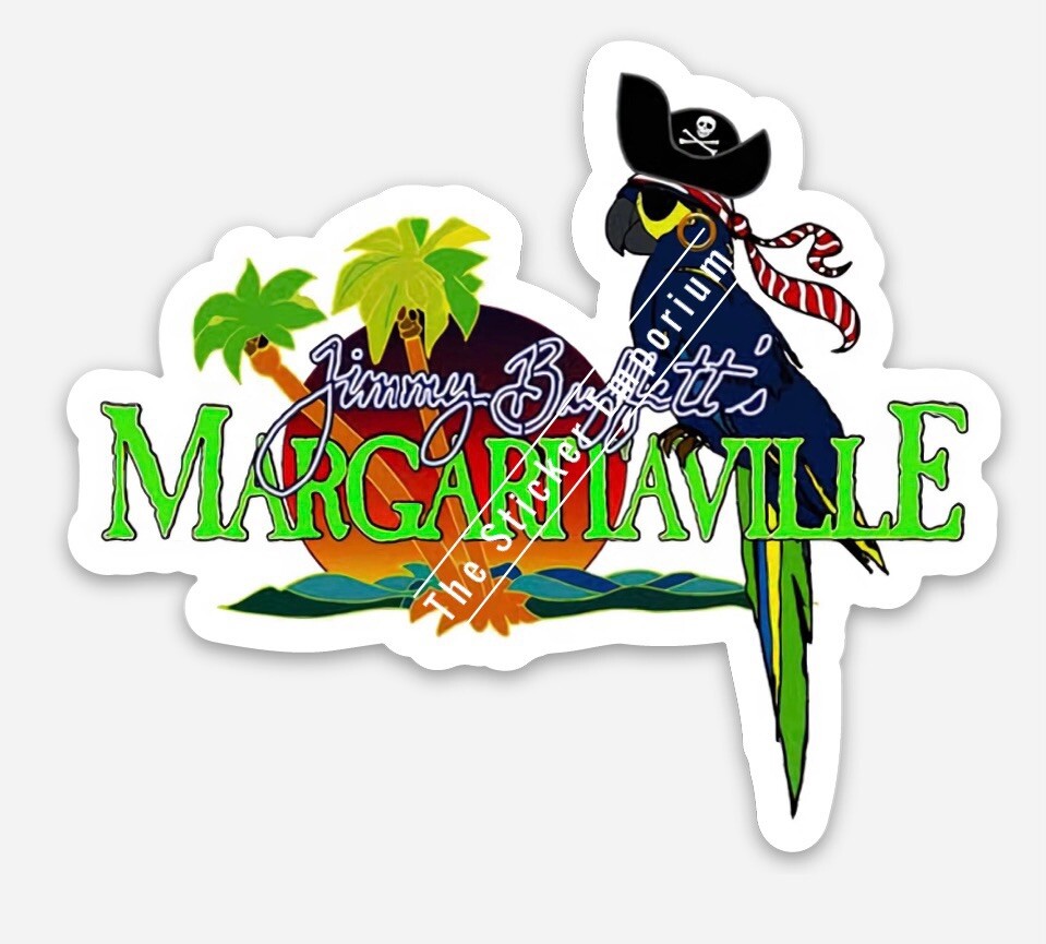 Jimmy Buffett Margaritaville Pirate Jolly Roger Parrot Sticker Tumbler 4” Decal