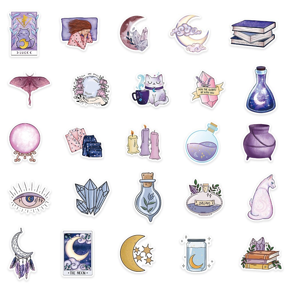 150pcs SPIRITUAL Stickers Pack,Crystal Potion Gothic Stickers,#234235