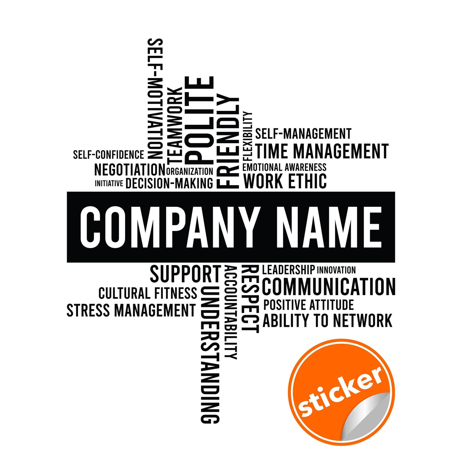 Custom Business Name Vinyl Wall Sticker – Customized Office Letter Sign Decor –
