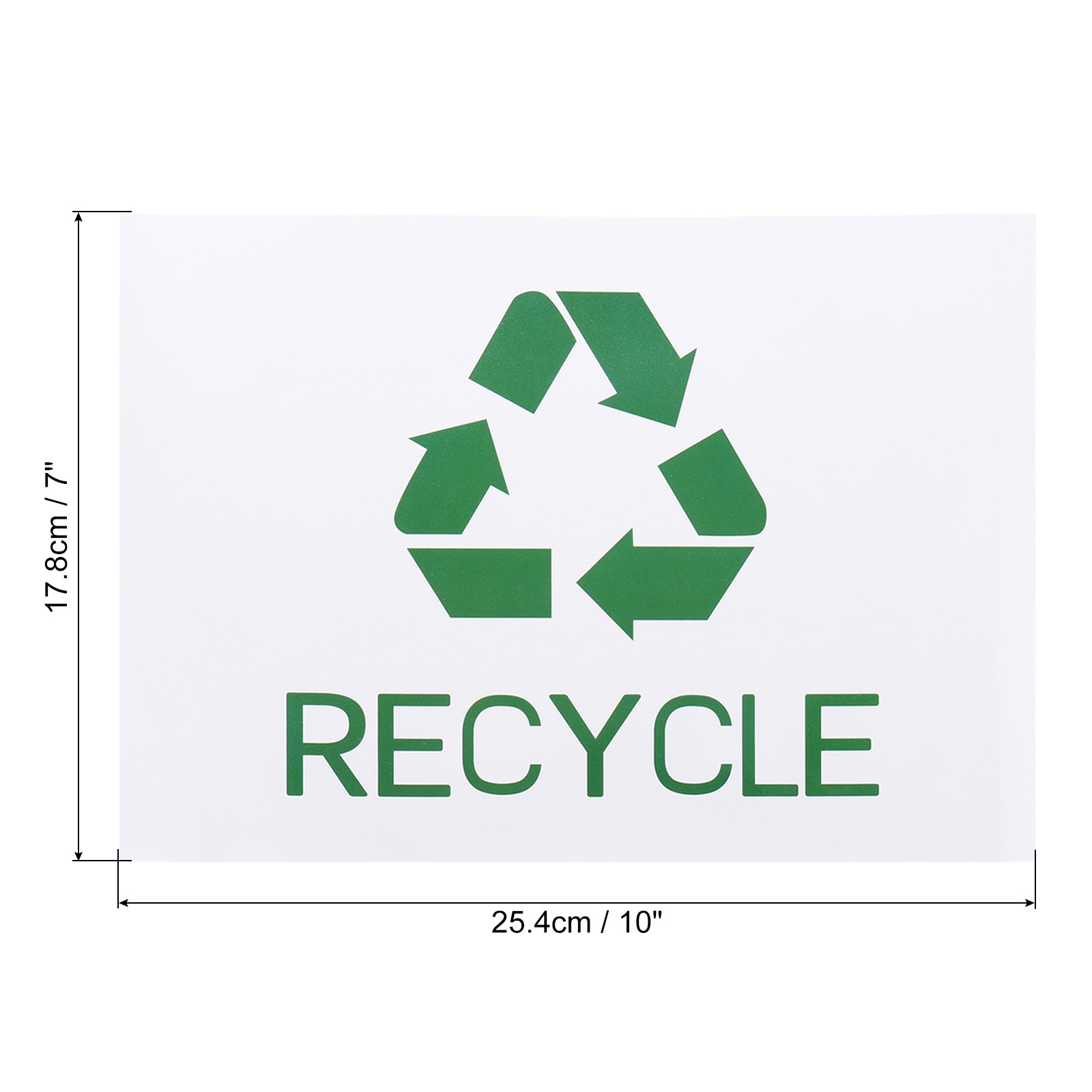 2 Pcs Recycle Sign Decals Recycling Trash Can Label for Waste Management