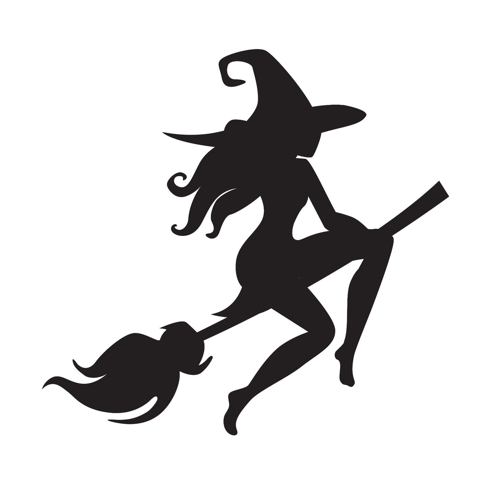 Witch Riding Broom Halloween Vinyl Decal Emblem Sticker With Tool & Alcohol Pad