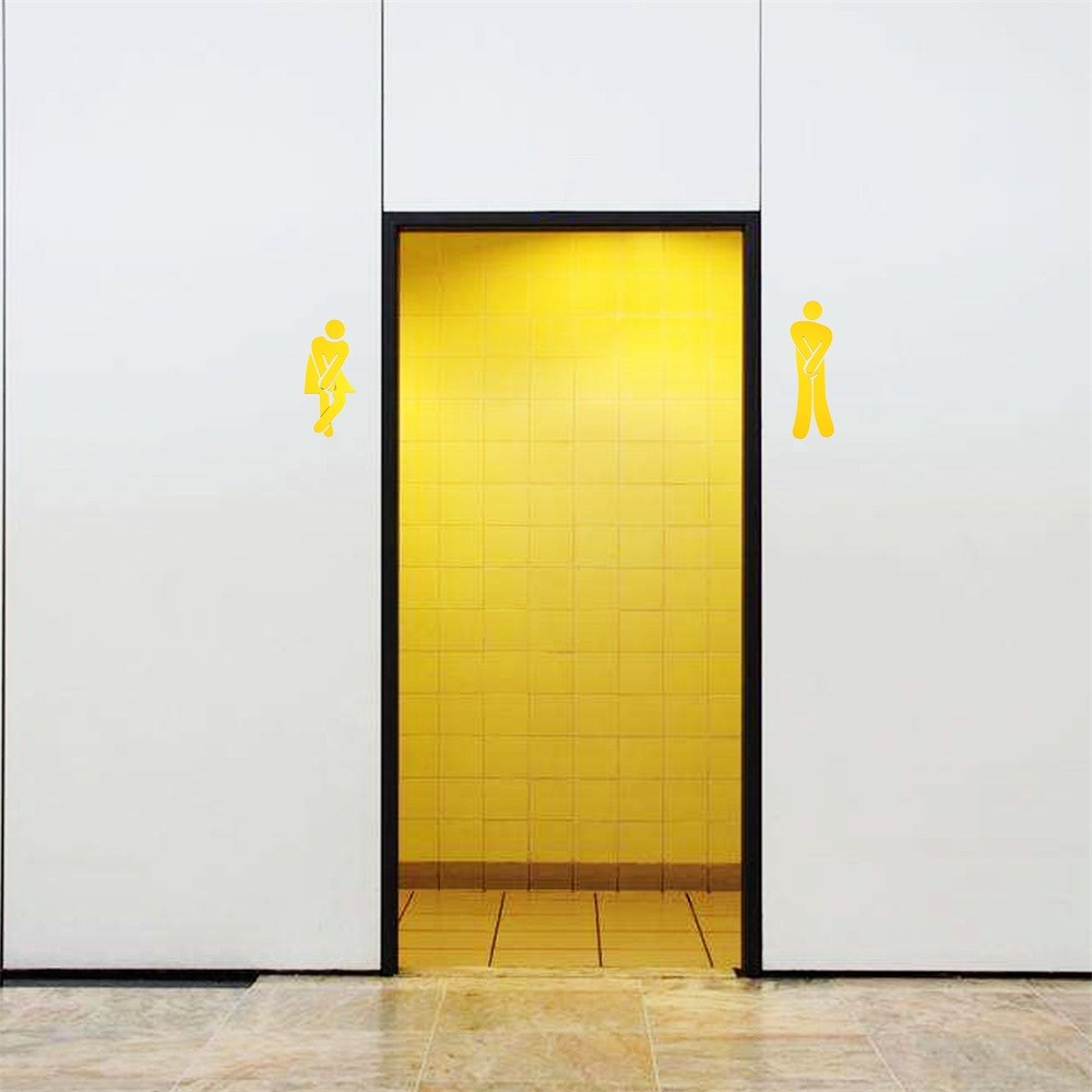 Toilet WC Man Women Decal 3D Mirror Washingroom Entrance Sign Art Sticker Decor
