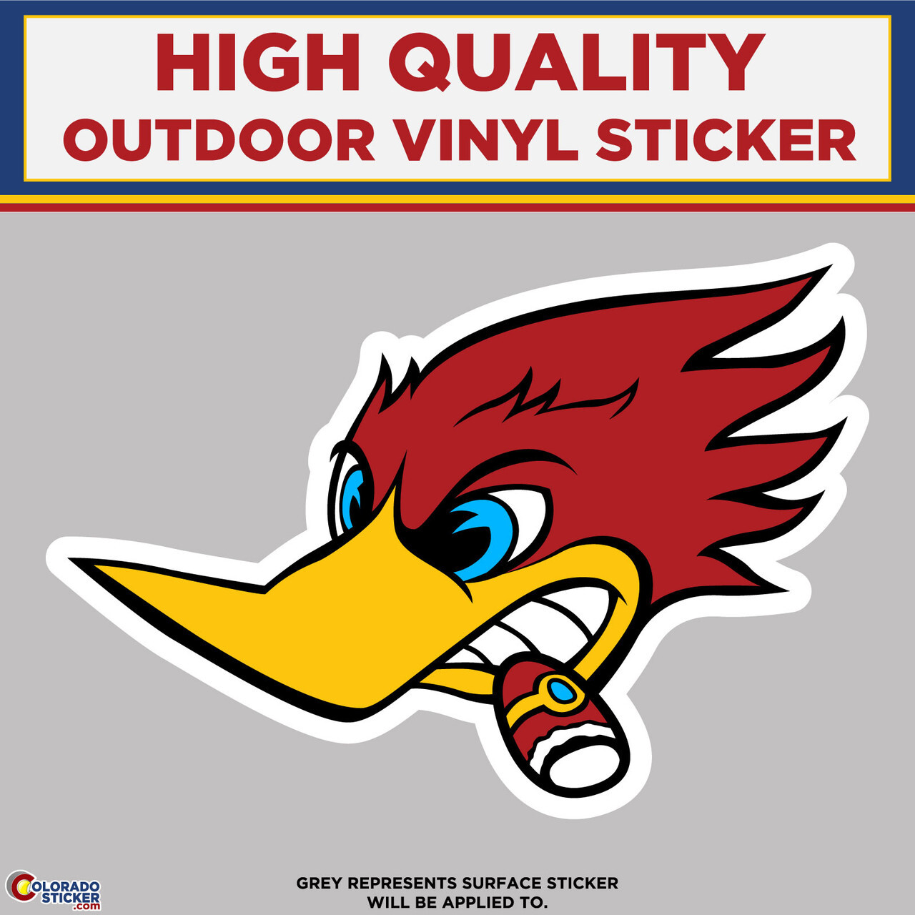 Angry Woody the Woodpecker, High Quality Vinyl Stickers