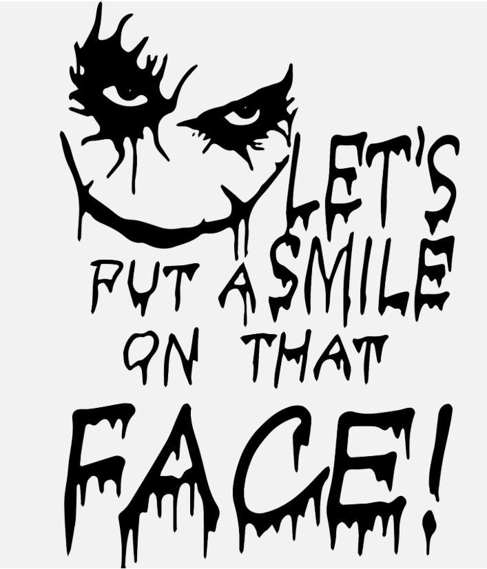 Batman Harley Quinn Joker Smile On That Face Vinyl Decal Die Cut