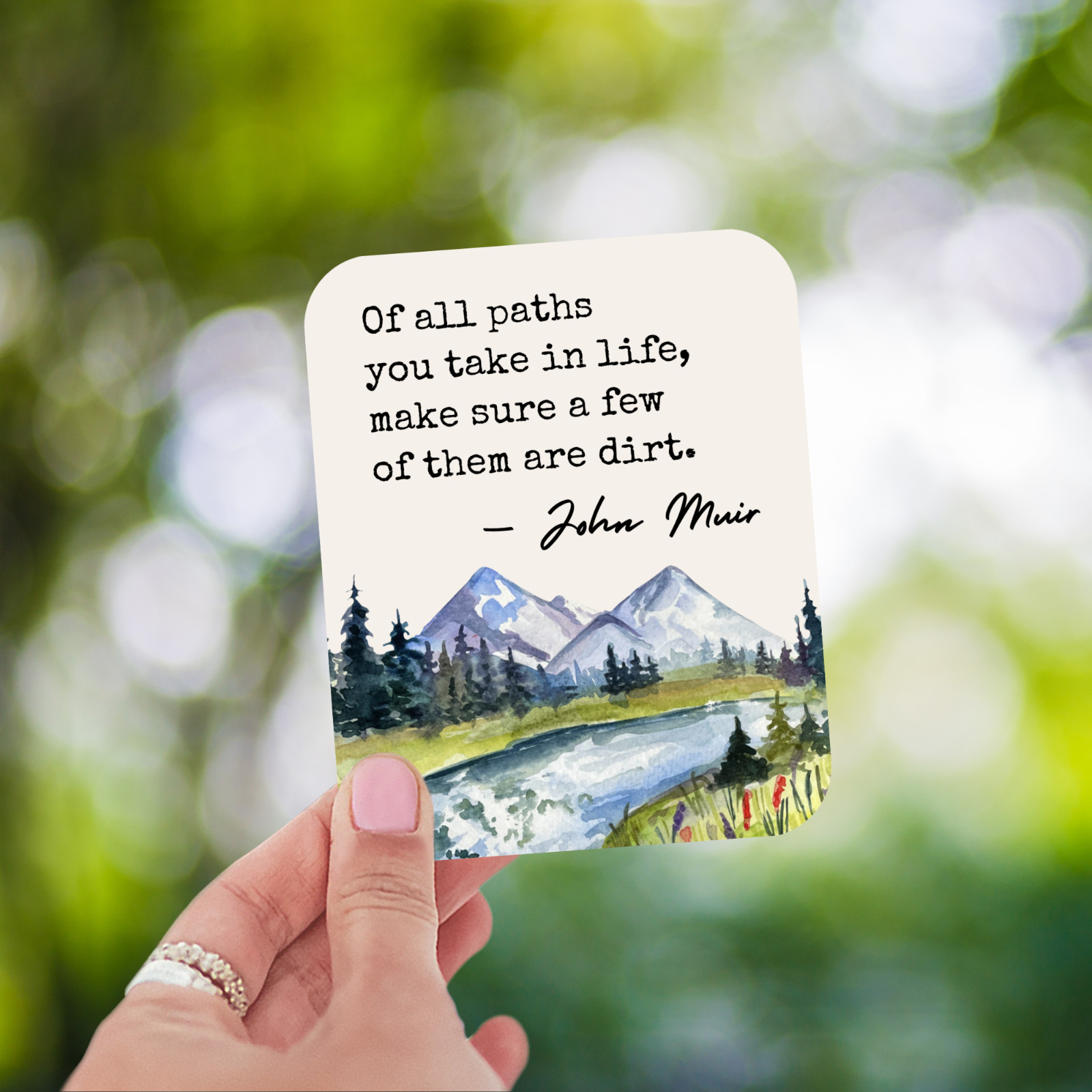 John Muir Quote Sticker Scenic Hiking Waterproof Vinyl Decal Gift Nature Lover