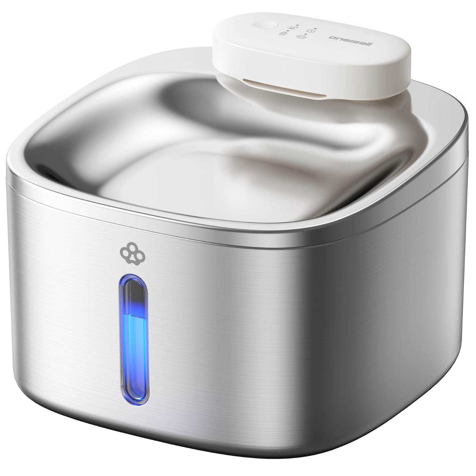Oneisall CW-01 Wireless Cat Water Fountain 304 Stainless Steel, 3.5L/118oz
