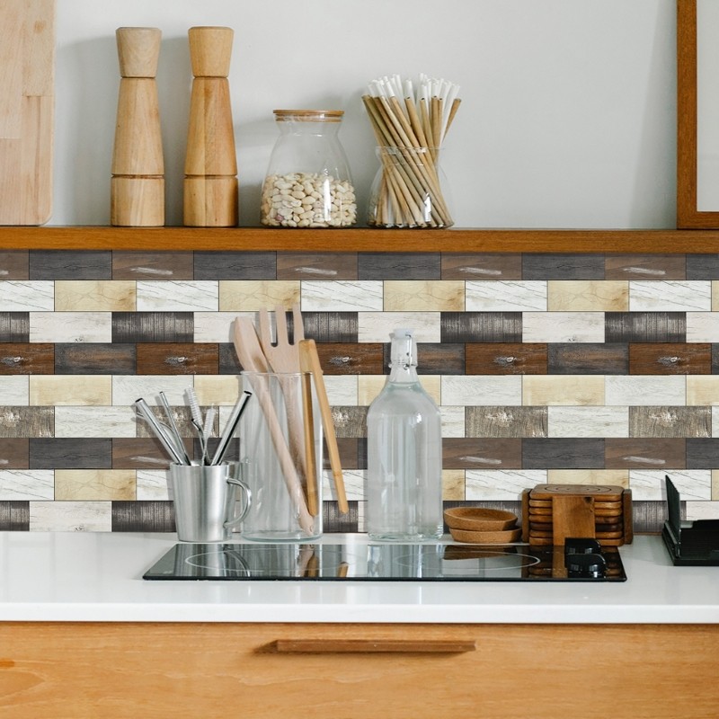 10PCS Faux Bricks Wall Sticker Auto Adhesive Waterproof Vinyls Tiles for