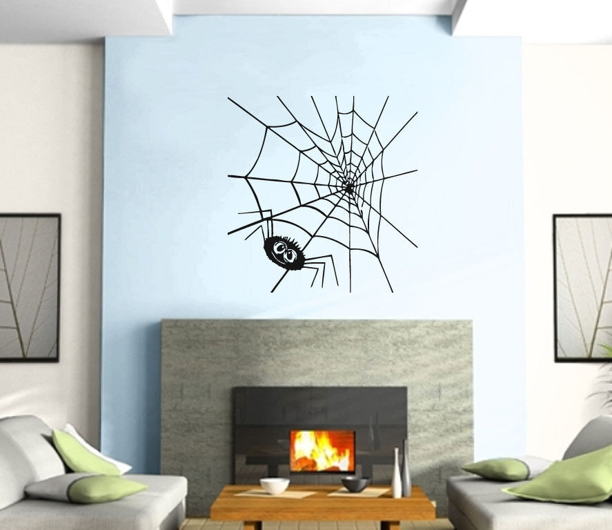 Spider Web Funny Animal Cartoon Kids Mural Wall Art Decor Vinyl Sticker z483